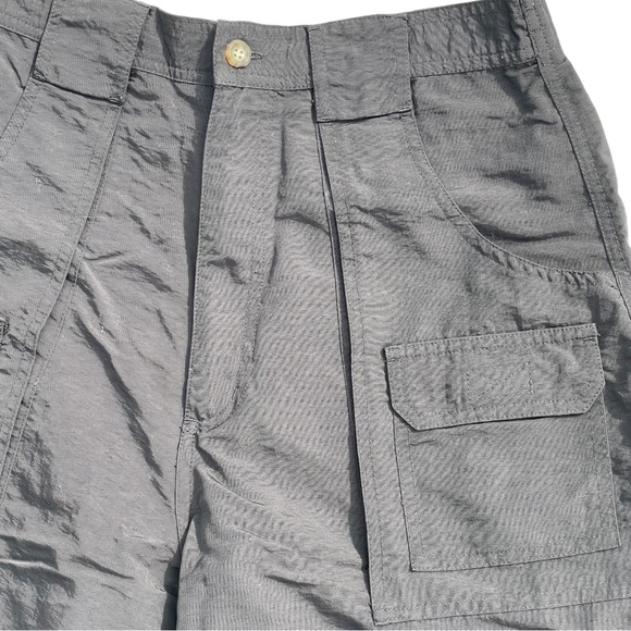 BIKINI BAY Y2K Black Nylon High Waisted Bikini Cover Up Swim Cargo Shorts Sz 12 - Picture 4 of 8